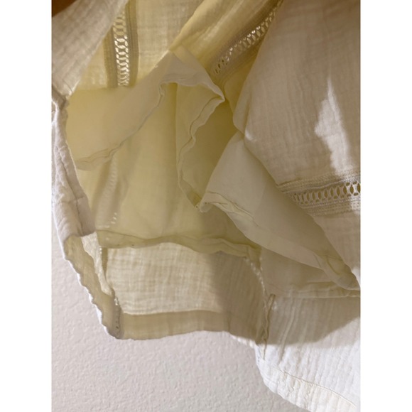 Soft Surroundings Magnolia Gauze Ivory Crocheted Trim Blouse Size Medium Boho - Picture 4 of 7